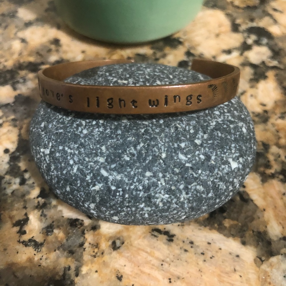 Custom made bracelet “with loves light wings” Romeo and Juliet quote